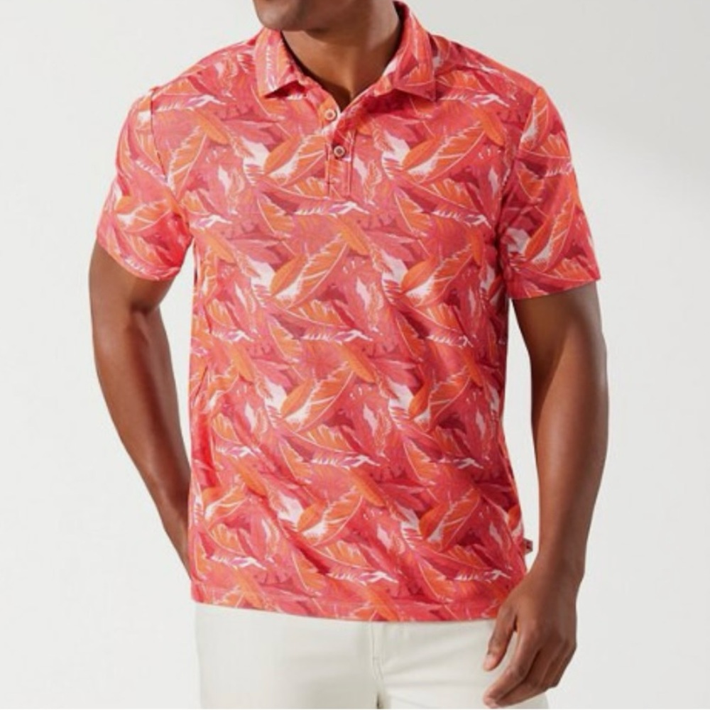 Tropical Tommy Bahama IslandZone Jungle Bay Polo Shirt - 60% Pima Cotton / XXL.